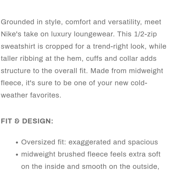 Nike Women's Sportswear Phoenix Fleece Oversized ½-zip Crop Sweatshirt - Sail - Picture 7 of 13